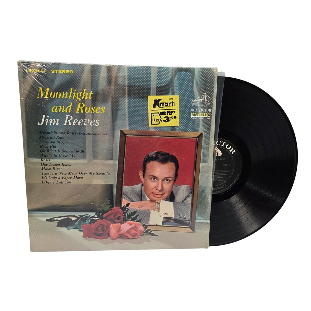Jim Reeves Moonlight and Roses Vinyl LP RCA Victor LSP-2854 Stereo 1964 Record*